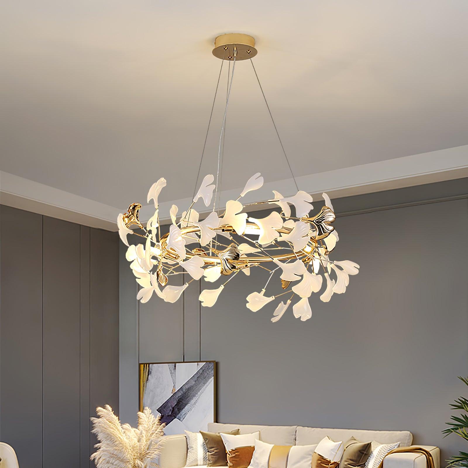 Olivia Keramik Gingko Kronleuchter-Letslighting