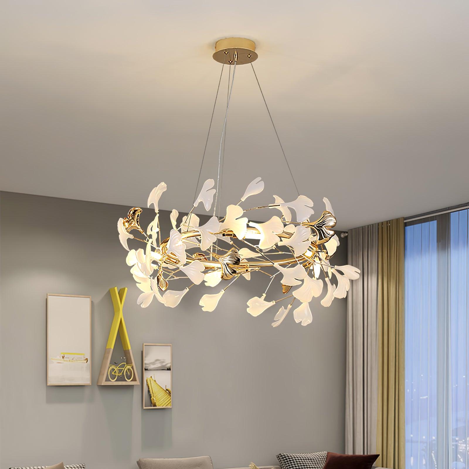 Olivia Keramik Gingko Kronleuchter-Letslighting
