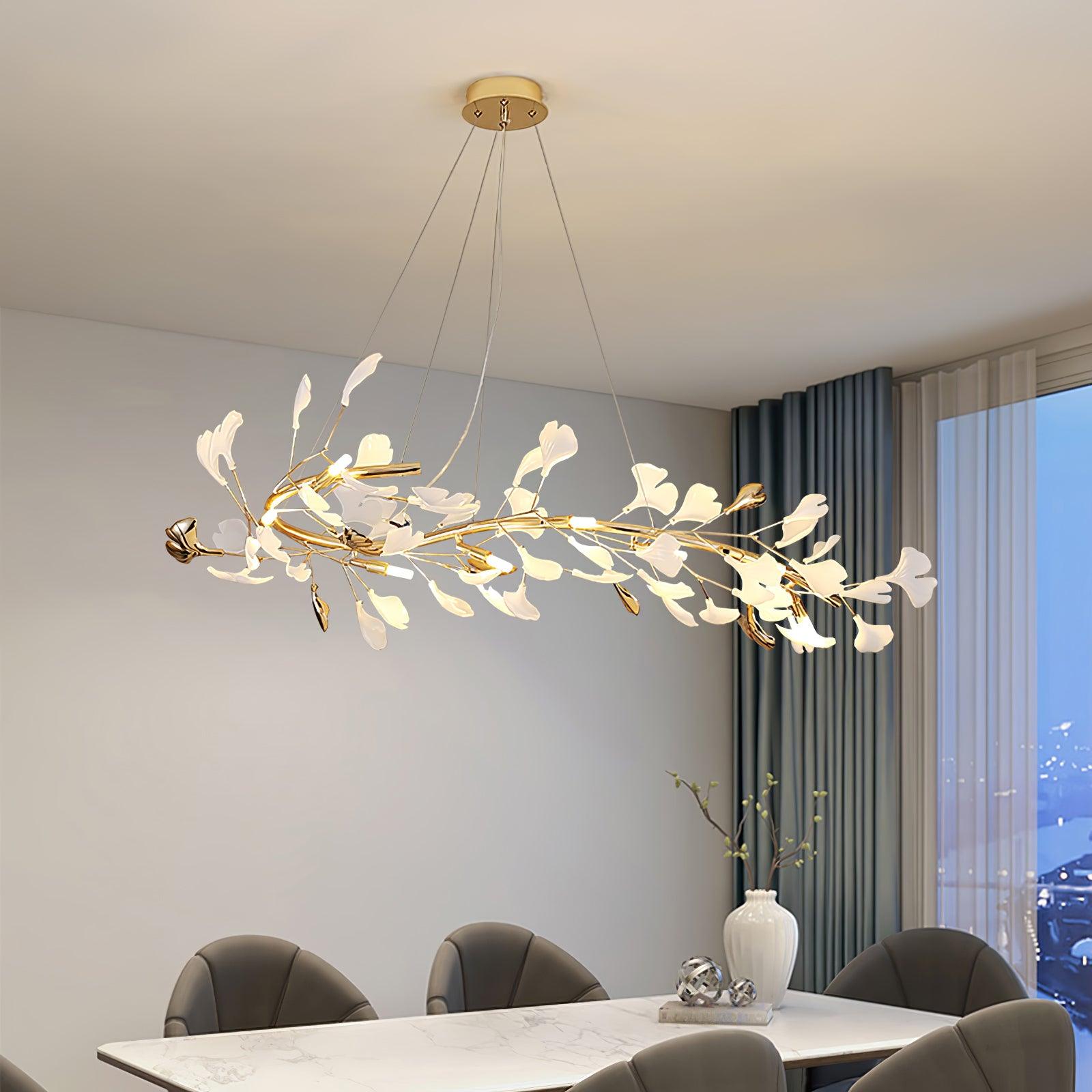 Olivia Keramik Gingko Kronleuchter-Letslighting