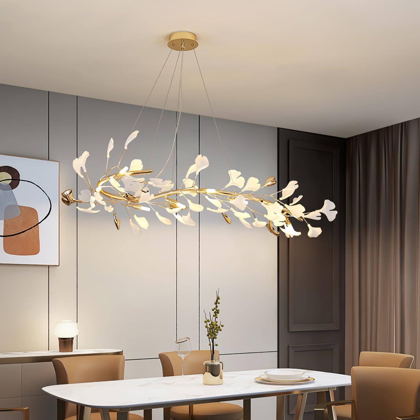 Olivia Keramik Gingko Kronleuchter-Letslighting