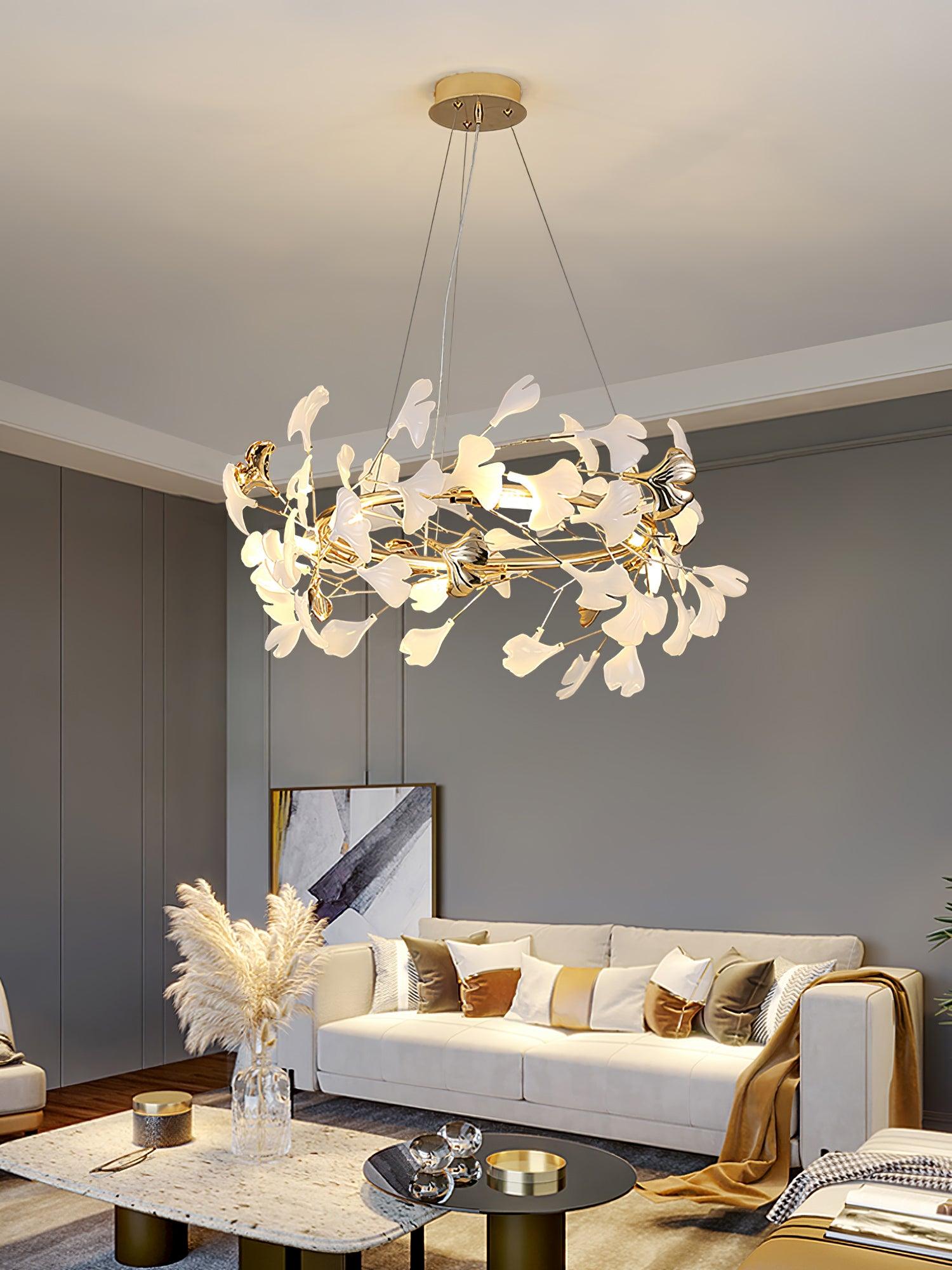 Olivia Keramik Gingko Kronleuchter-Letslighting