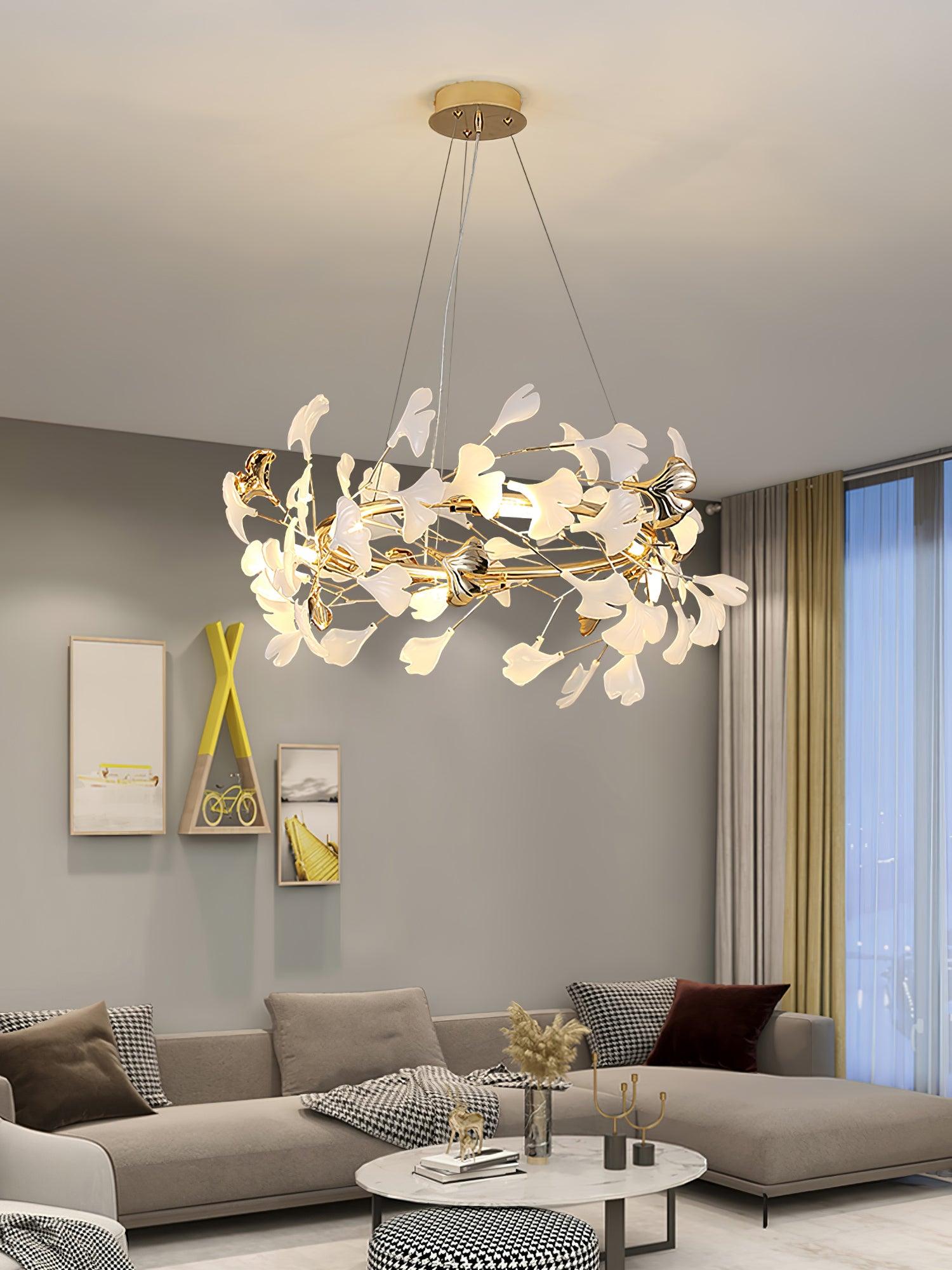 Olivia Keramik Gingko Kronleuchter-Letslighting