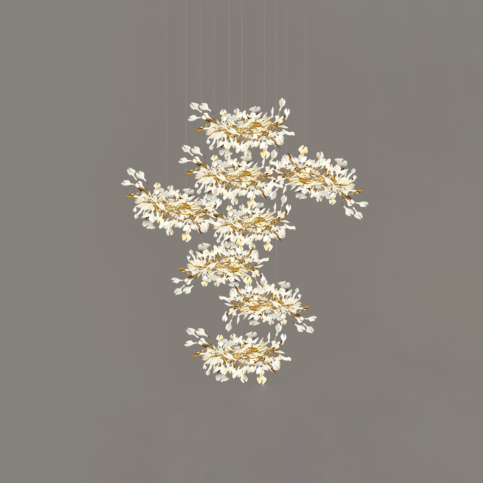 Olivia Keramik Gingko Blatt Kronleuchter-Letslighting