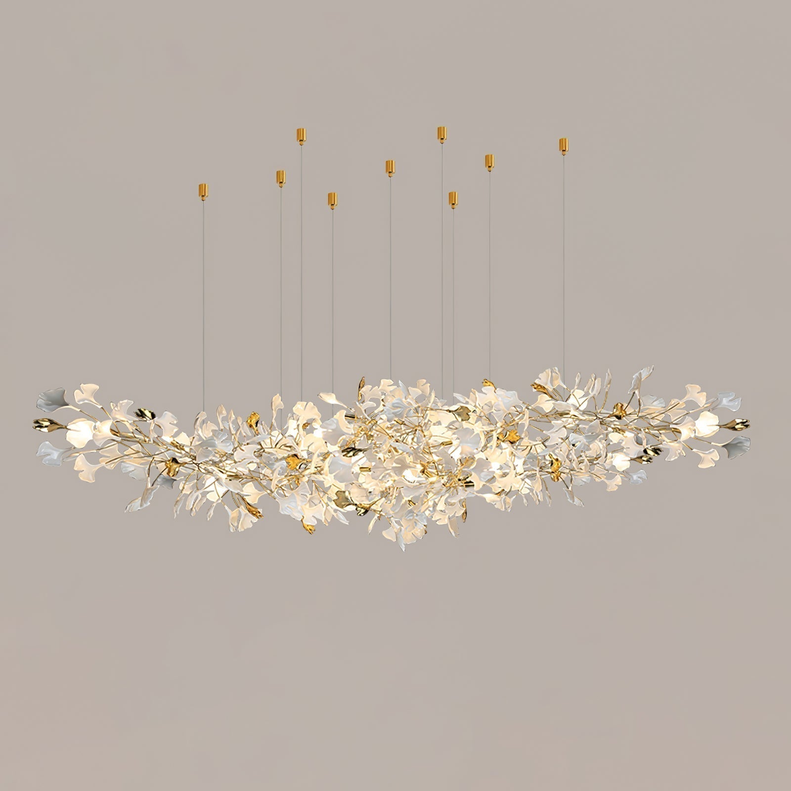 Olivia Kronleuchter Keramik Ginkgo Luxus-Letslighting