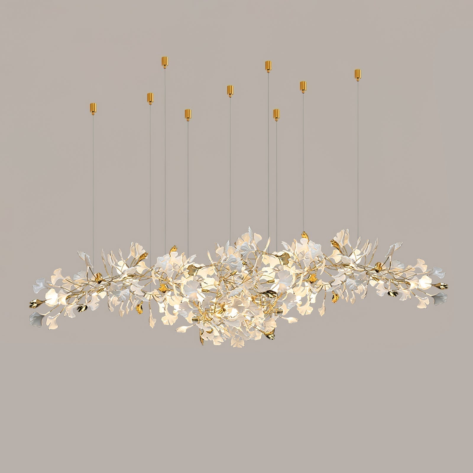 Olivia Kronleuchter Keramik Ginkgo Luxus-Letslighting