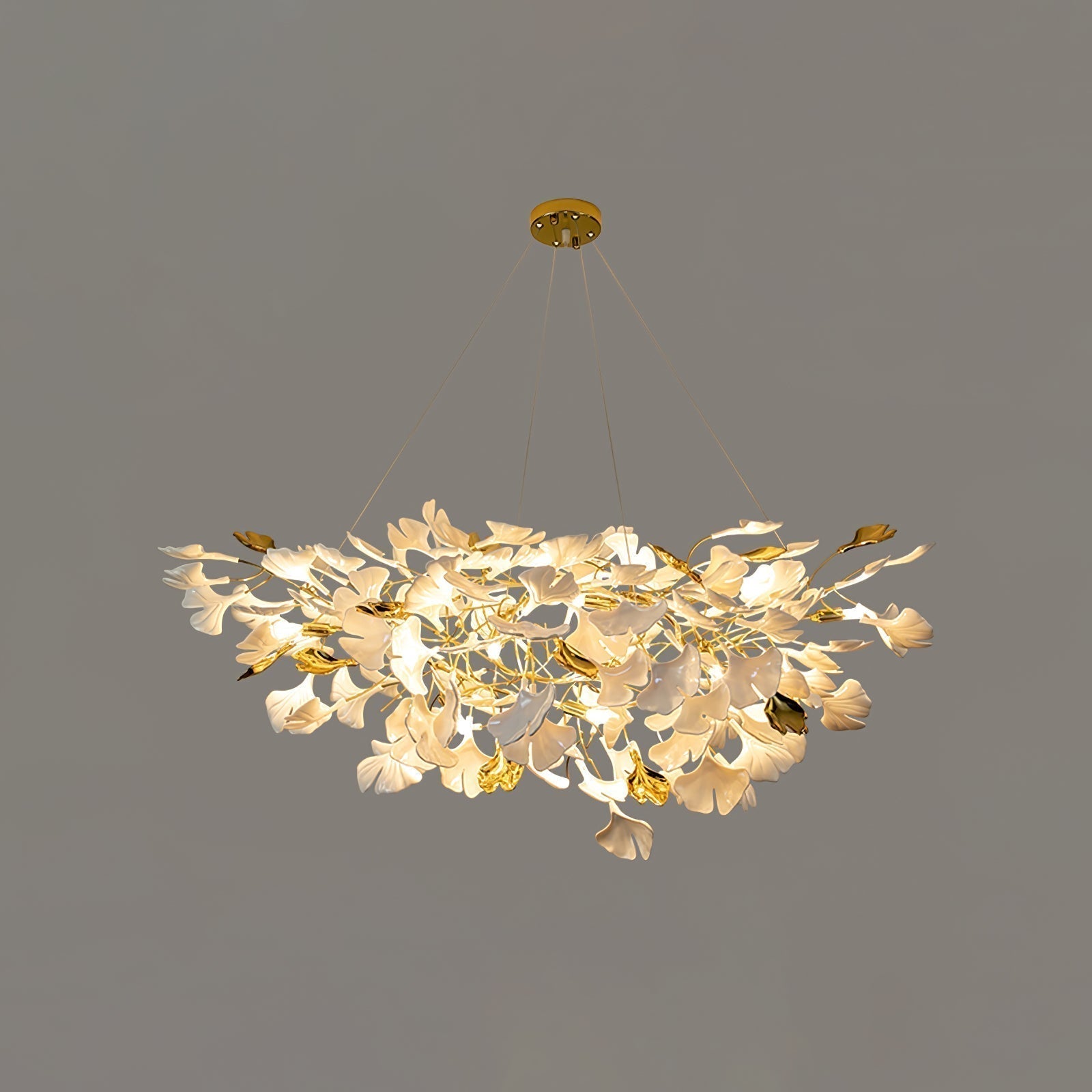 Olivia Kronleuchter Keramik Ginkgo Luxus-Letslighting