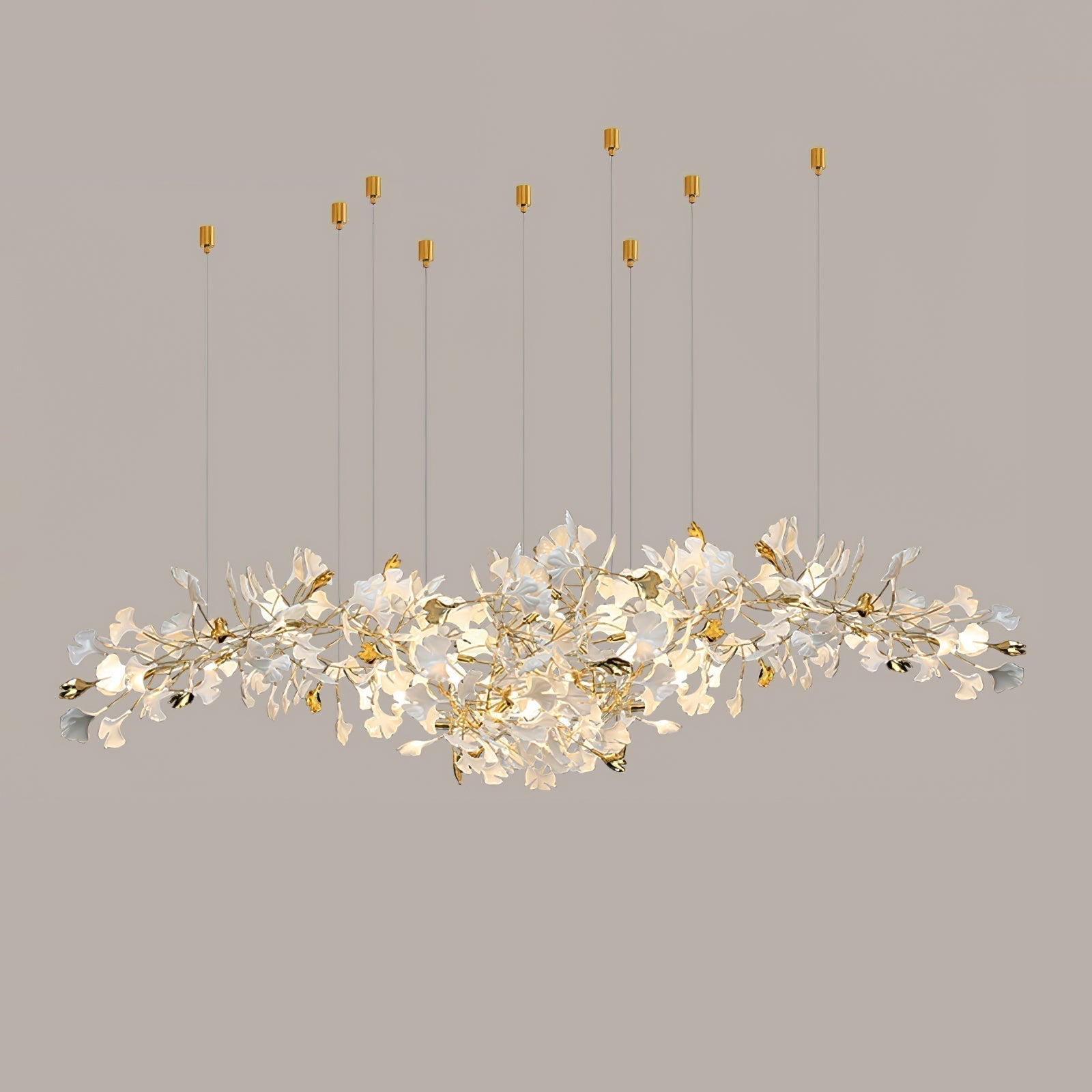 Olivia Kronleuchter Keramik Ginkgo Luxus-Letslighting