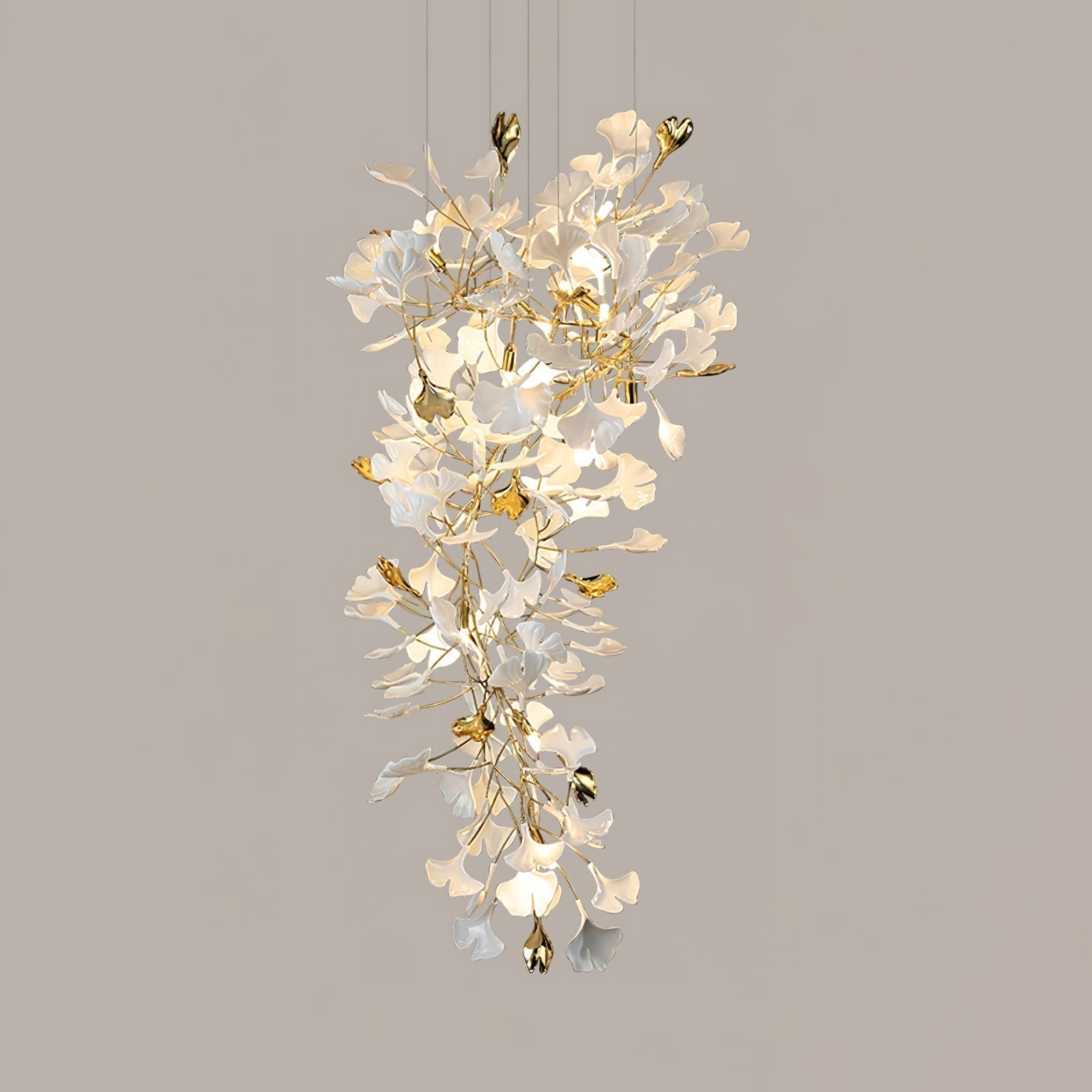 Olivia Kronleuchter Keramik Ginkgo Luxus-Letslighting