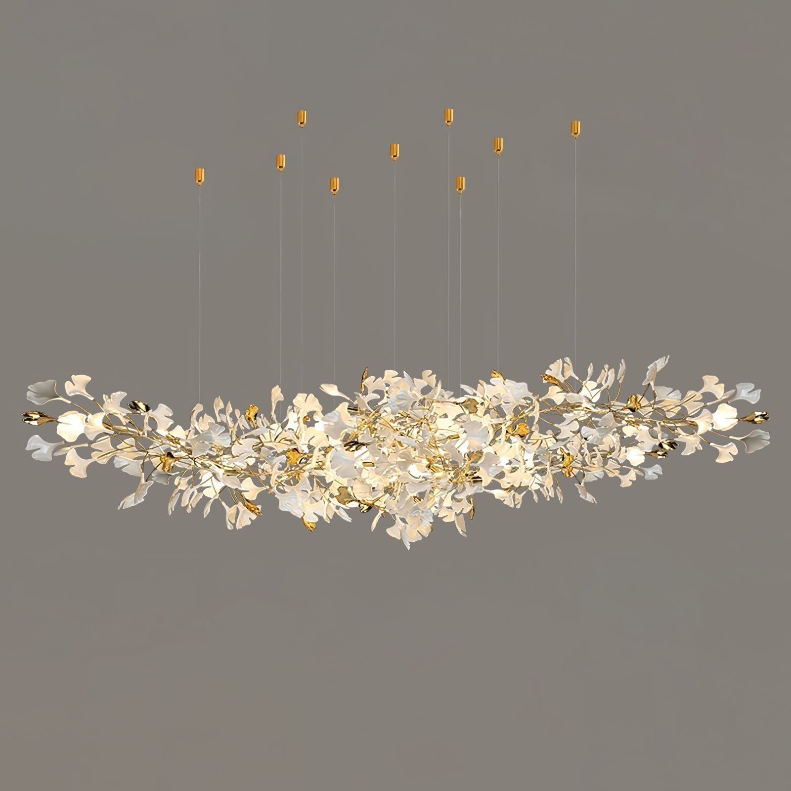 Olivia Kronleuchter Keramik Ginkgo Luxus-Letslighting