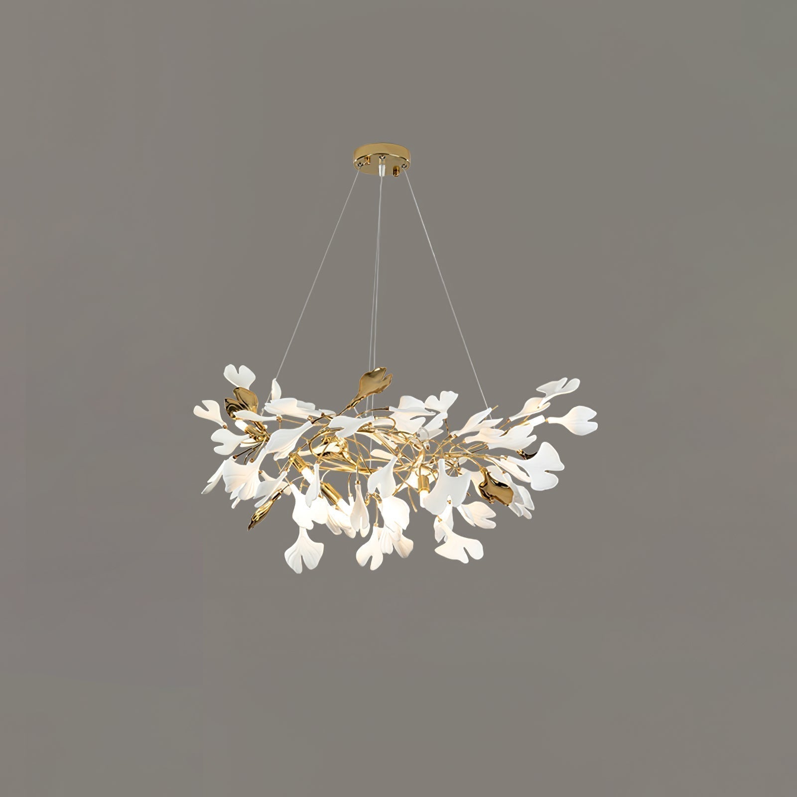 Olivia Kronleuchter Keramik Ginkgo Luxus-Letslighting