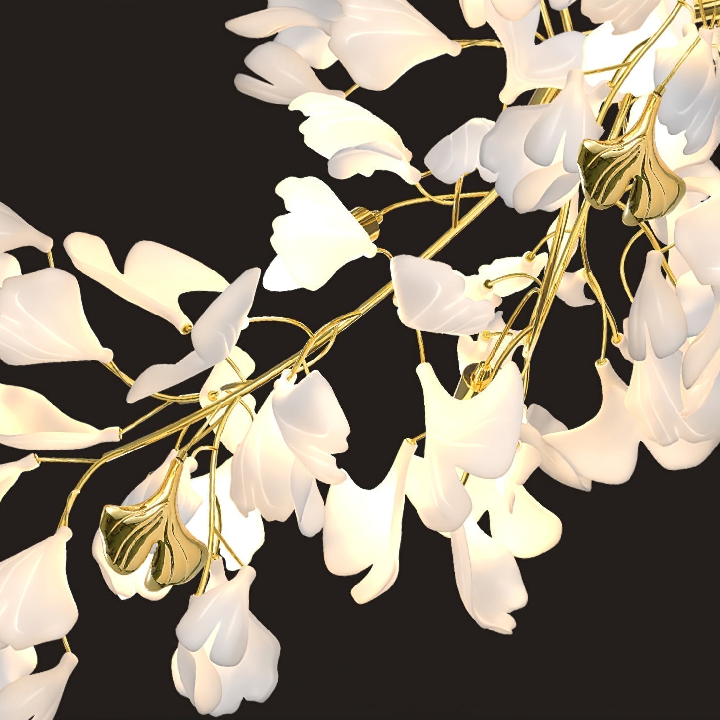 Ivmarel Gingko-Keramik-Kronleuchter mit langem Zweig-Letslighting