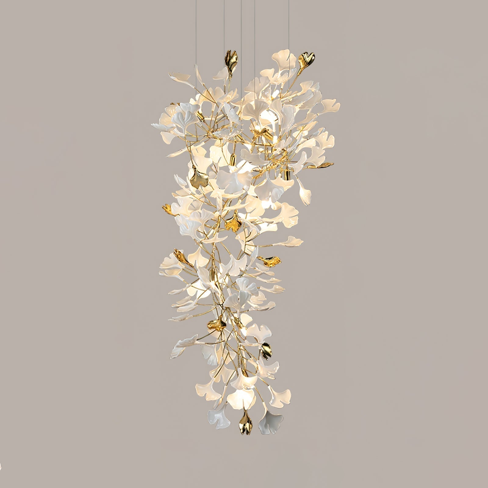 Olivia Kronleuchter Keramik Ginkgo Luxus-Letslighting
