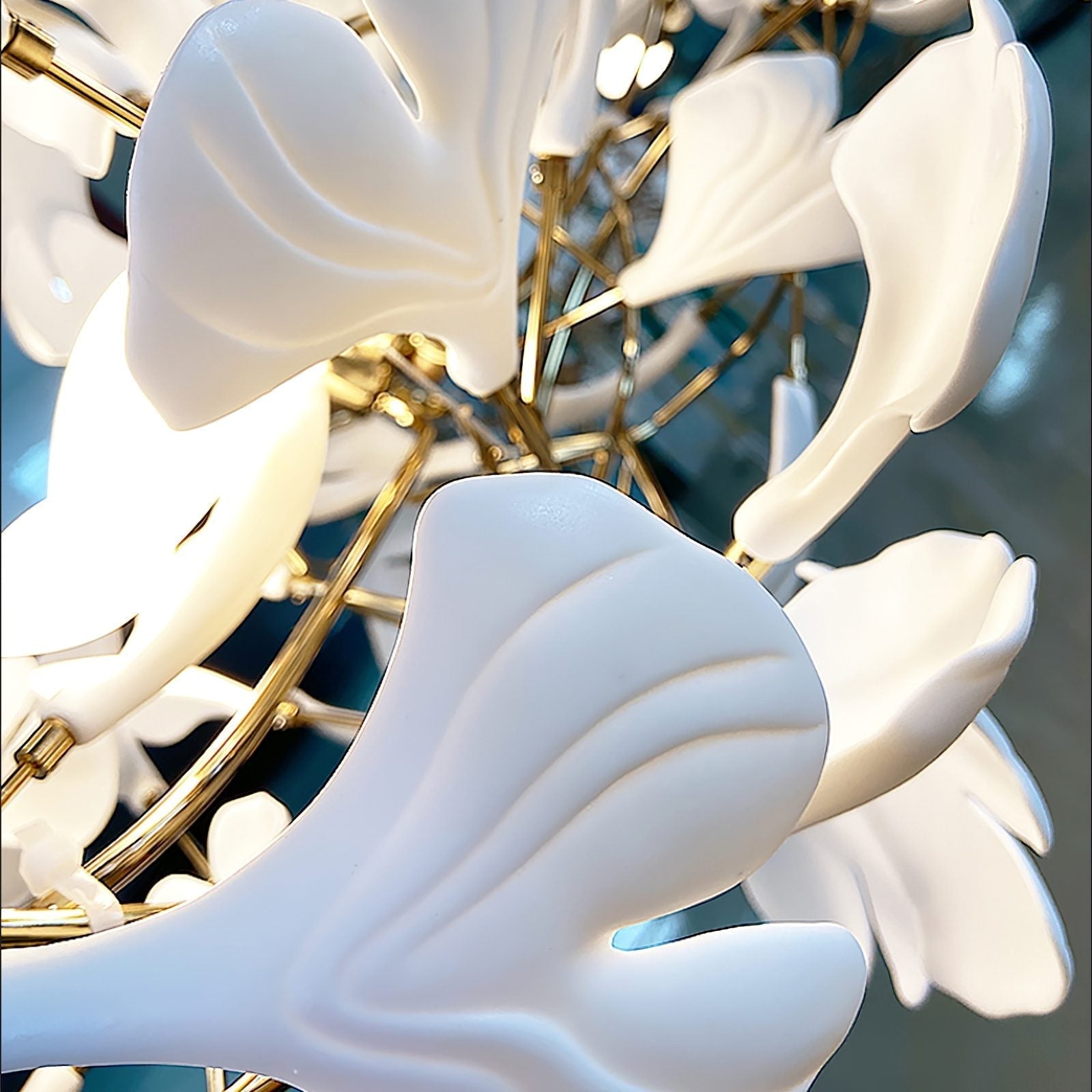 Olivia Keramik Gingko Blatt Kronleuchter-Letslighting