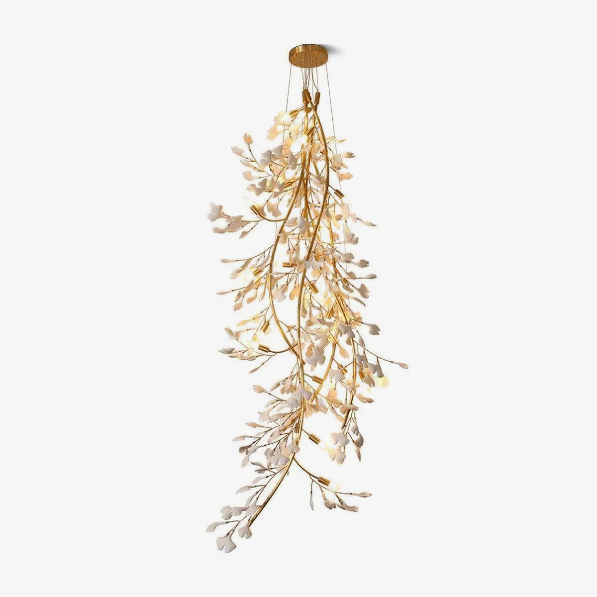 Ivmarel Gingko-Keramik-Kronleuchter mit langem Zweig-Letslighting