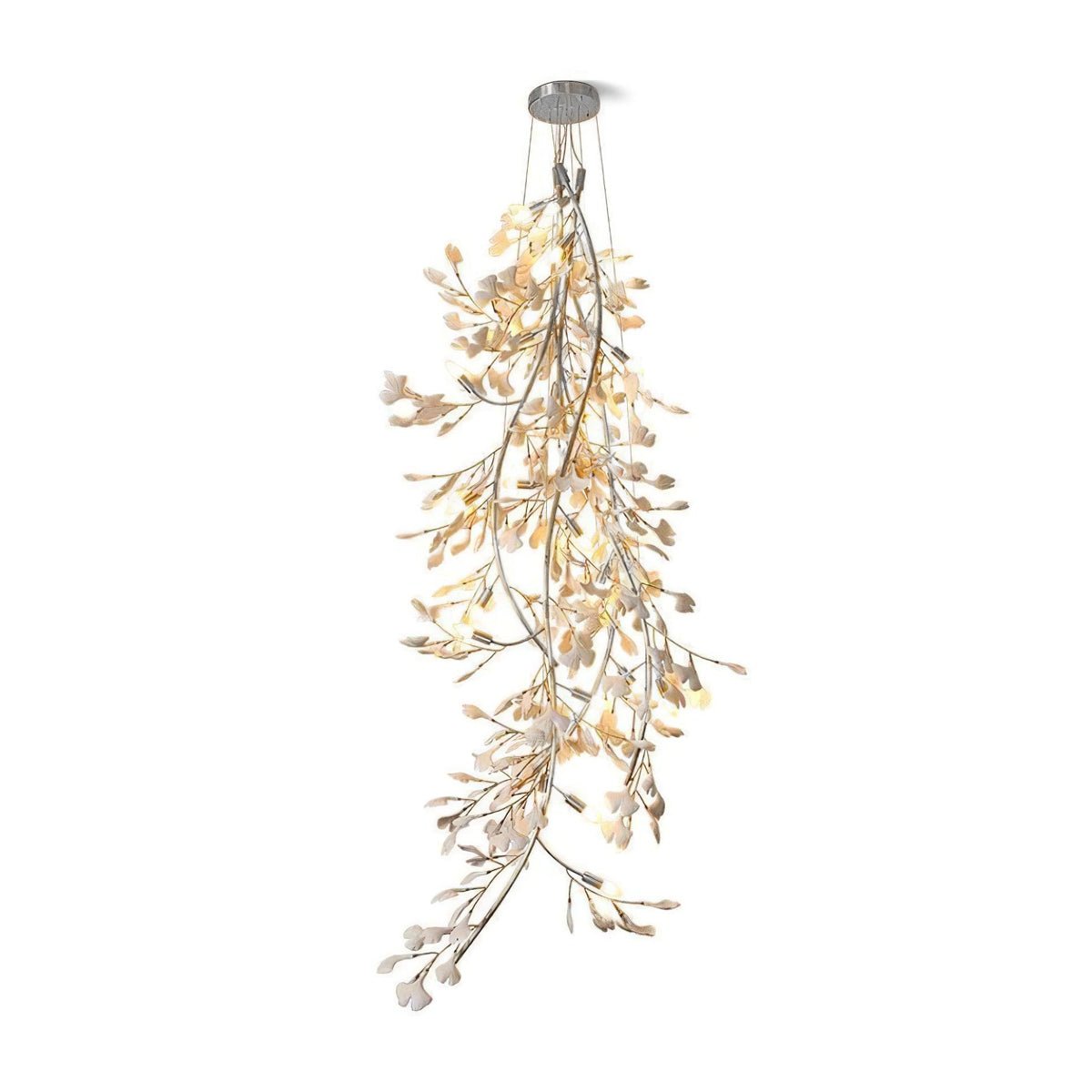 Ivmarel Gingko-Keramik-Kronleuchter mit langem Zweig-Letslighting