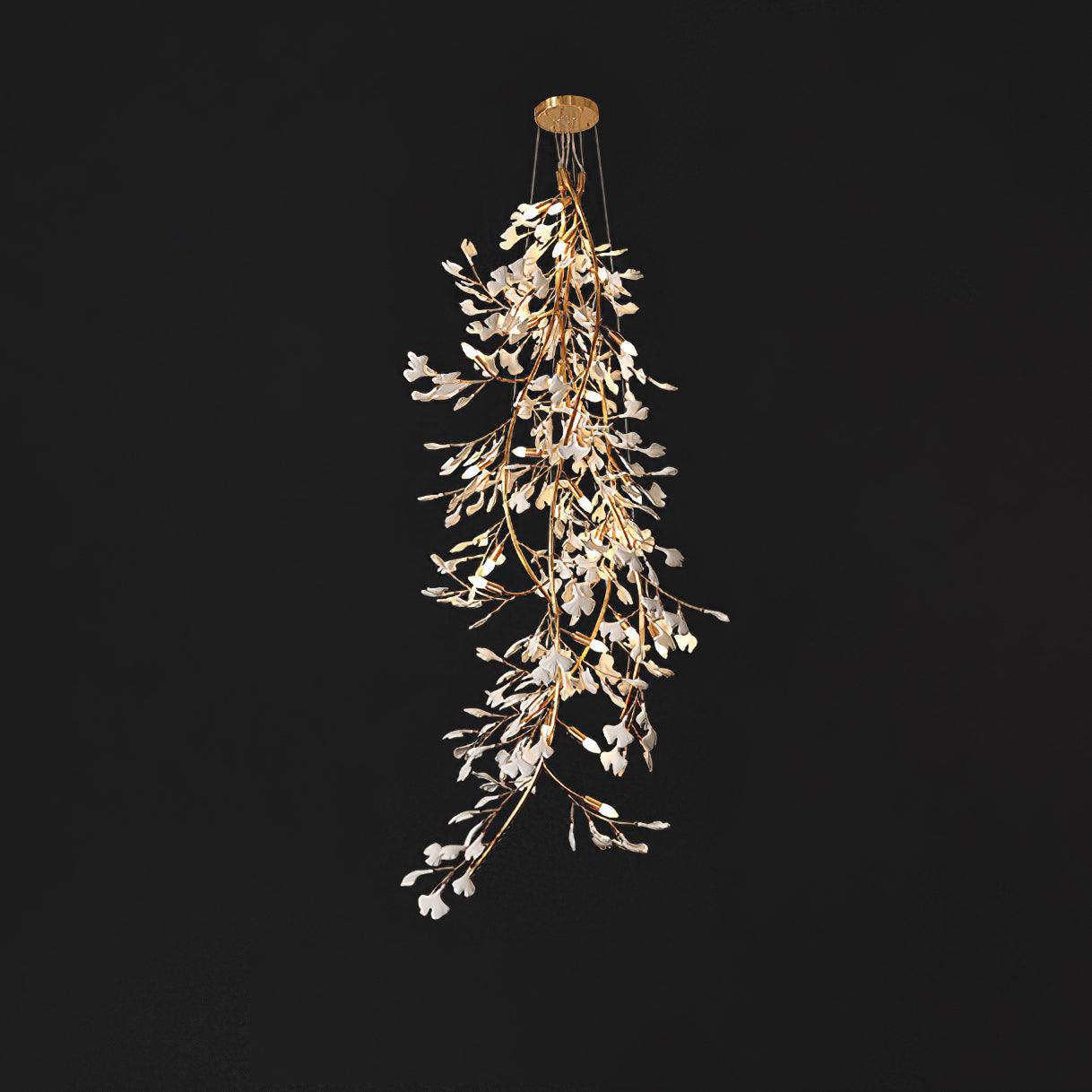 Ivmarel Gingko-Keramik-Kronleuchter mit langem Zweig-Letslighting
