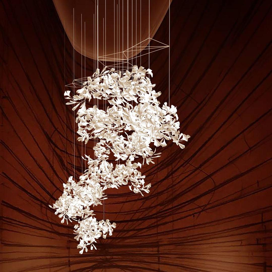 Alvenan Gingko Keramik-Kombinationsleuchter-Letslighting