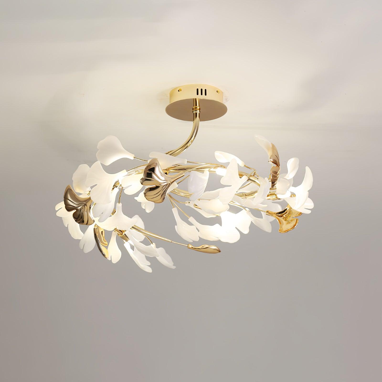Artheel Premium Nordisch Kunst Gingko Drehend Keramik Deckenleuchte-Letslighting
