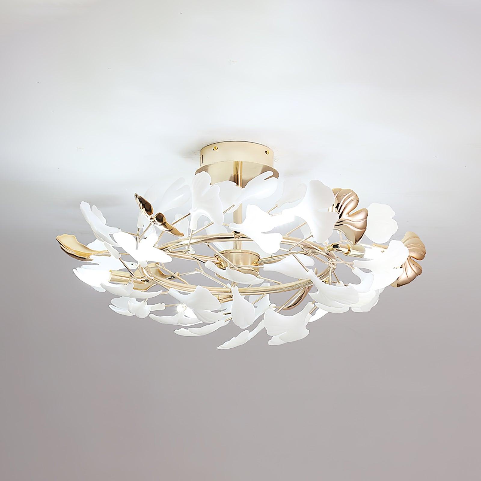 Artheel Premium Nordisch Kunst Gingko Drehend Keramik Deckenleuchte-Letslighting