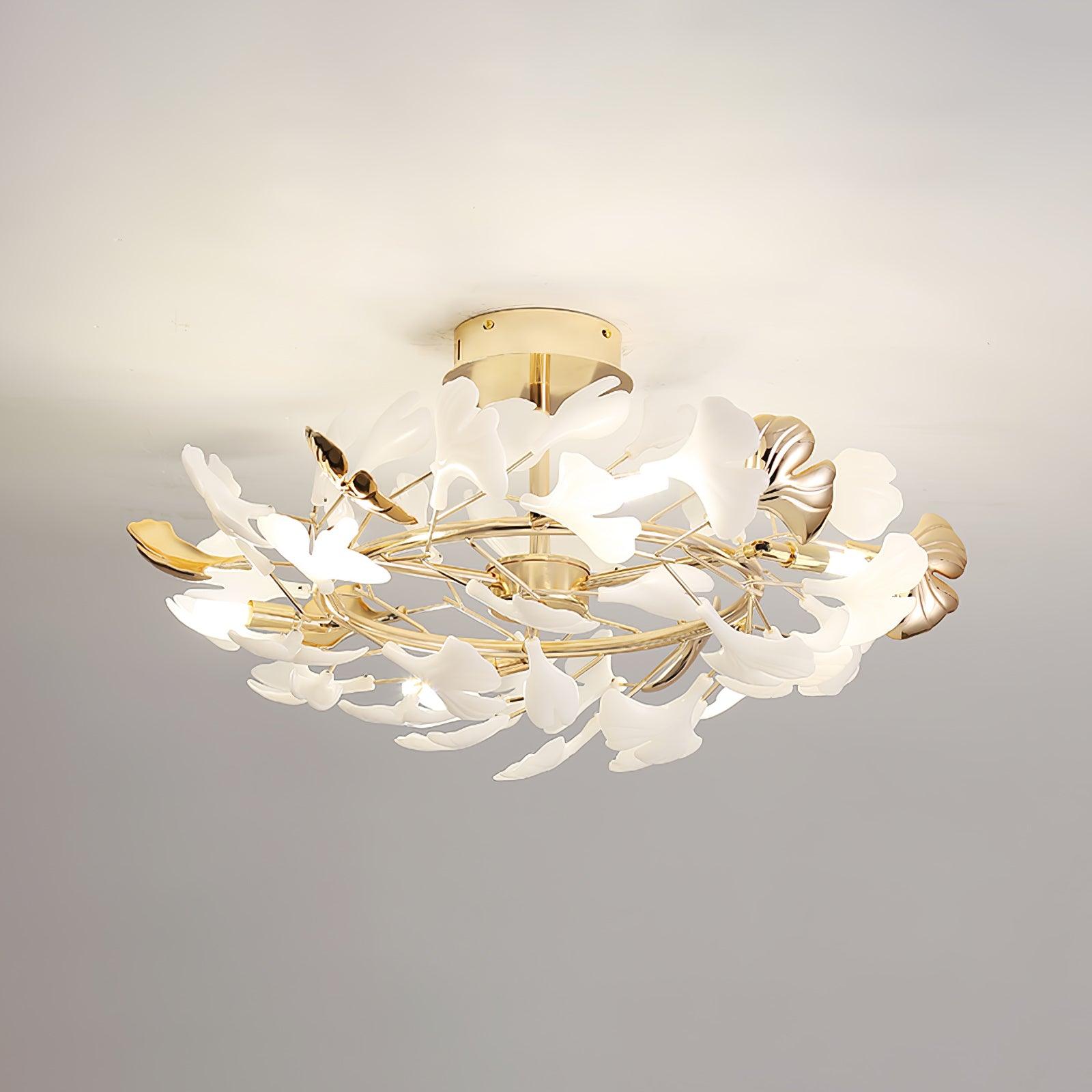 Artheel Premium Nordisch Kunst Gingko Drehend Keramik Deckenleuchte-Letslighting