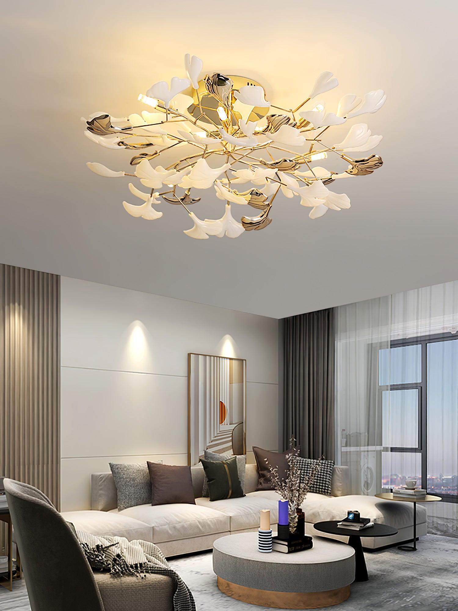 Artheel Premium Nordisch Kunst Gingko Drehend Keramik Deckenleuchte-Letslighting