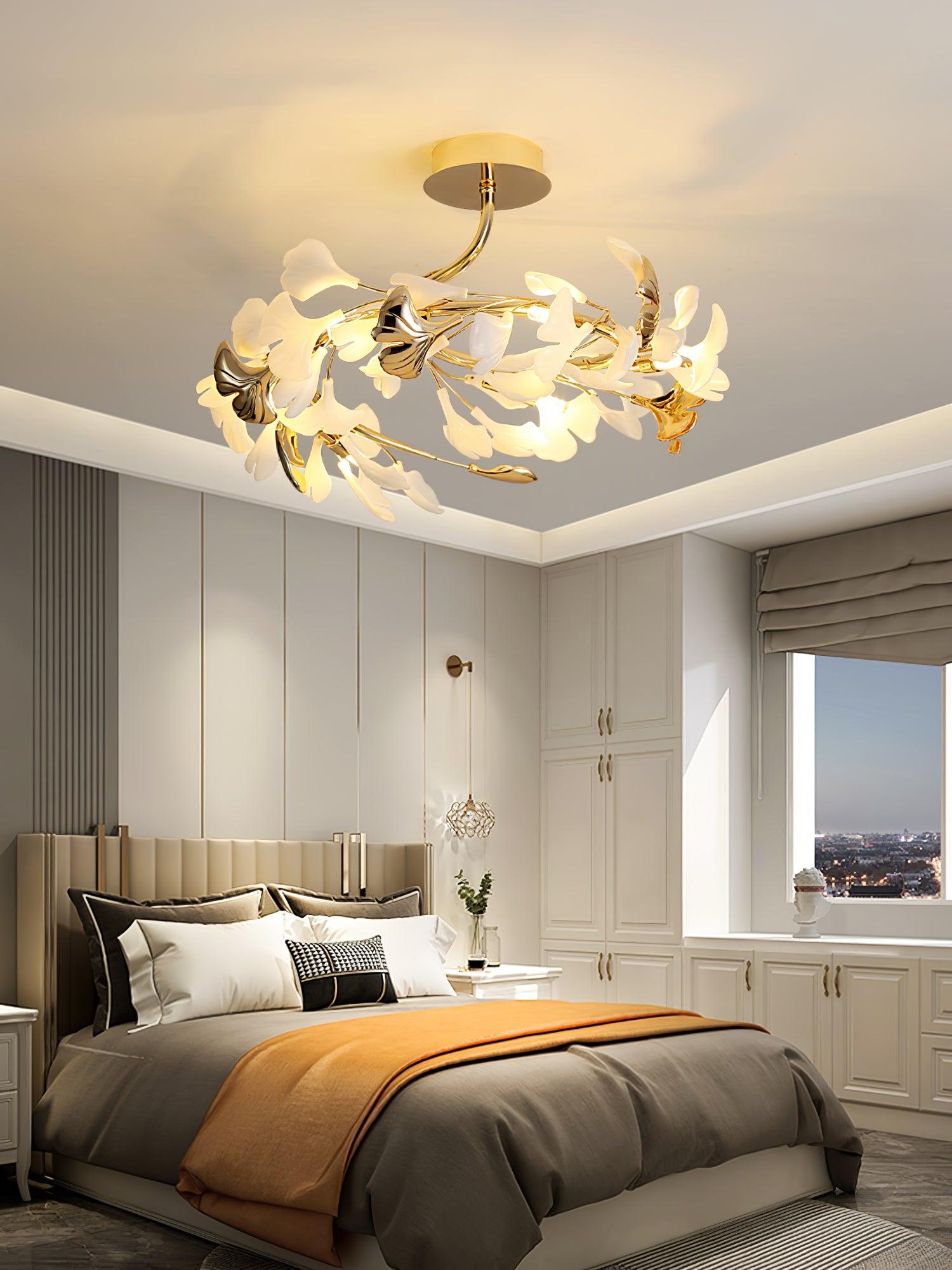 Artheel Premium Nordisch Kunst Gingko Drehend Keramik Deckenleuchte-Letslighting
