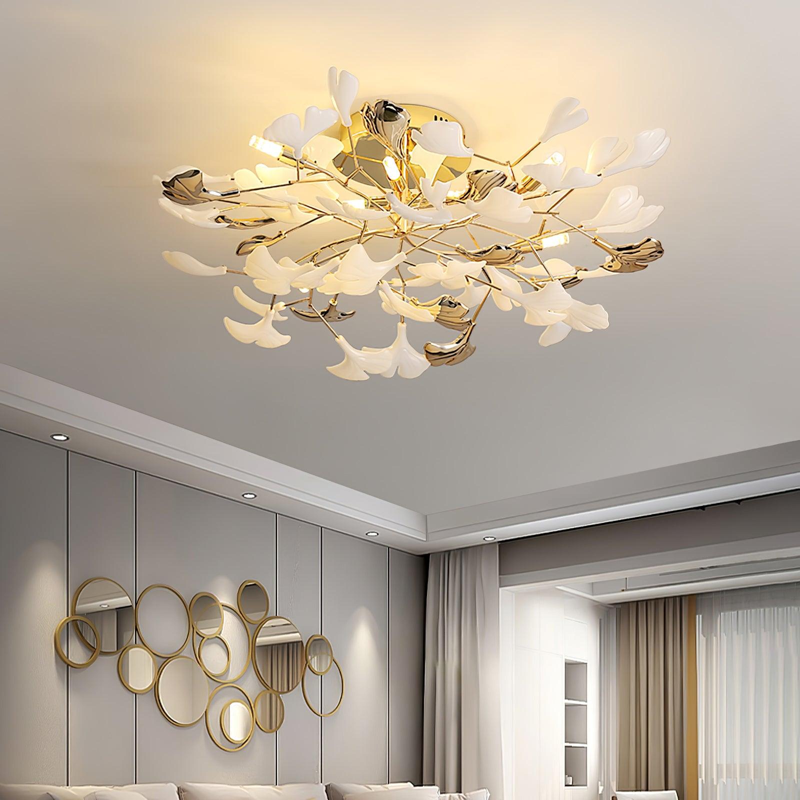 Artheel Premium Nordisch Kunst Gingko Drehend Keramik Deckenleuchte-Letslighting