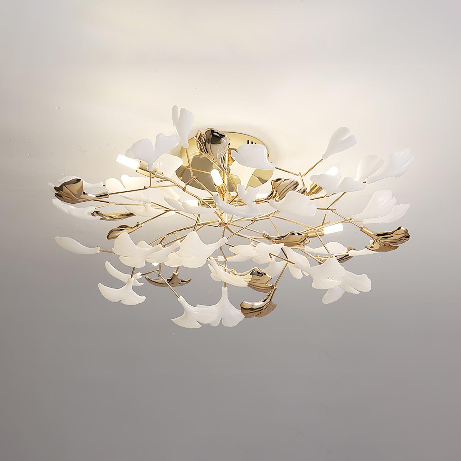 Artheel Premium Nordisch Kunst Gingko Drehend Keramik Deckenleuchte-Letslighting