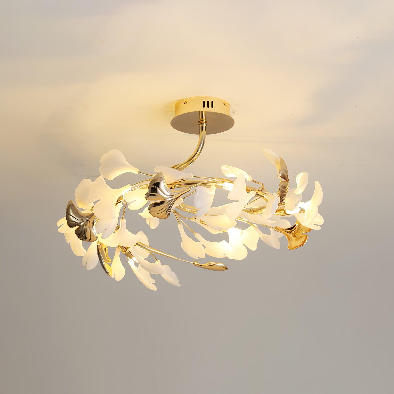 Artheel Premium Nordisch Kunst Gingko Drehend Keramik Deckenleuchte-Letslighting