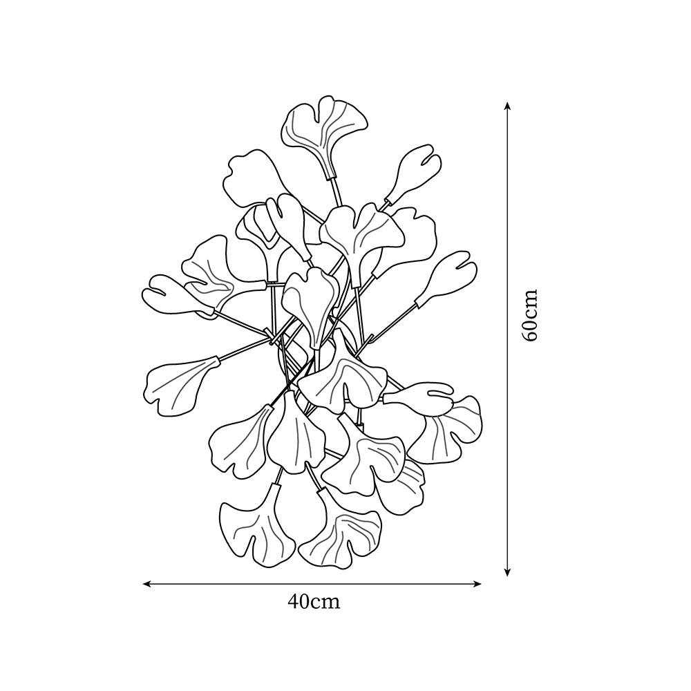 Wall Lamp Gingko Ceramic Petal Shades Gold Art Nouveau - Letslighting