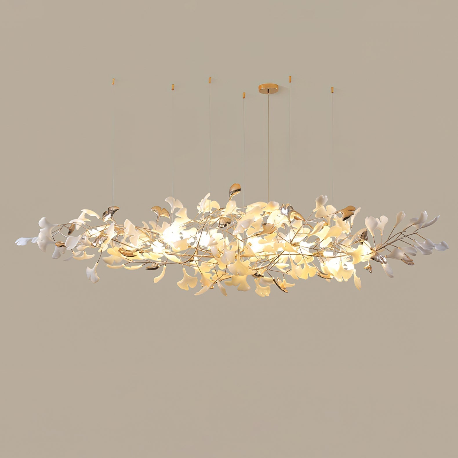 Unoryra Postmoderner Luxus-Kronleuchter aus Ginkgo-Wolkenkeramik-Letslighting