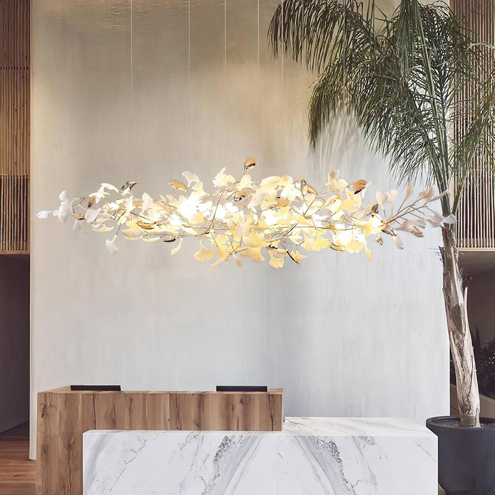 Unoryra Postmoderner Luxus-Kronleuchter aus Ginkgo-Wolkenkeramik-Letslighting