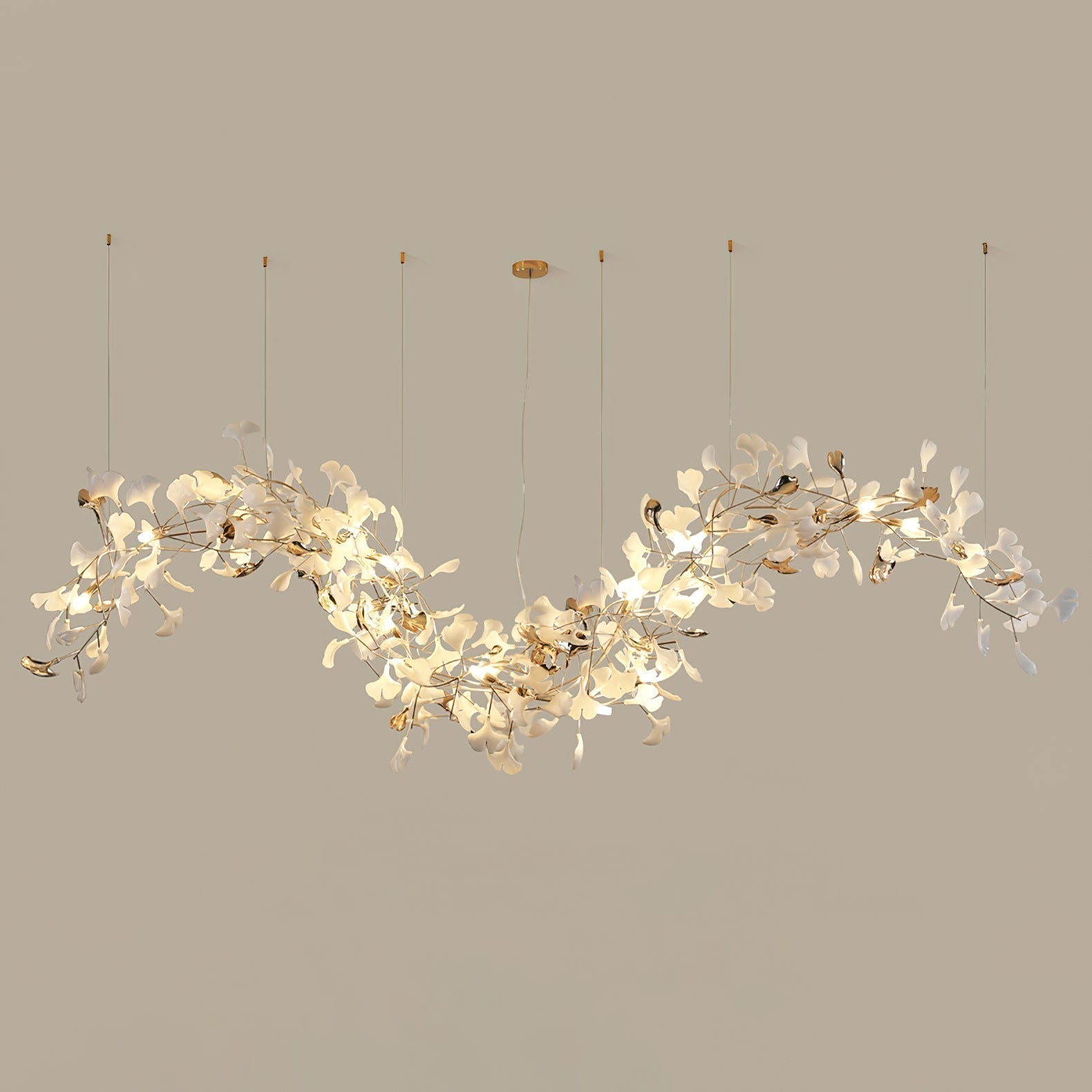 Olivia Keramik Gingko Kronleuchter Spitze fliegen-Letslighting