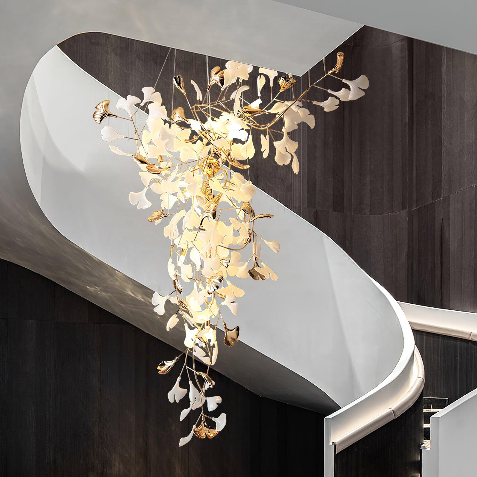 Olivia Keramik Gingko Kronleuchter Spitze fliegen-Letslighting