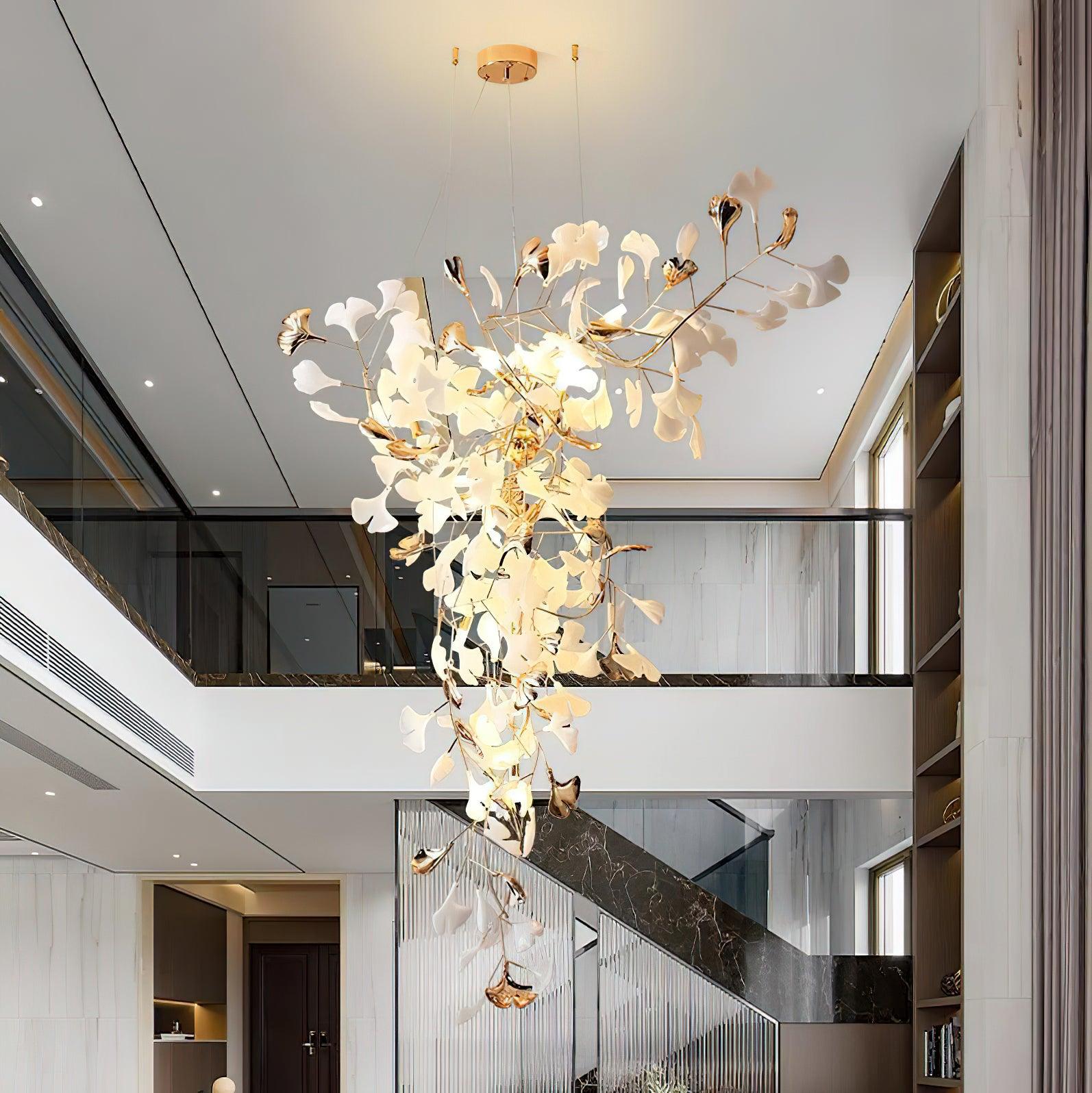 Olivia Keramik Gingko Kronleuchter Spitze fliegen-Letslighting