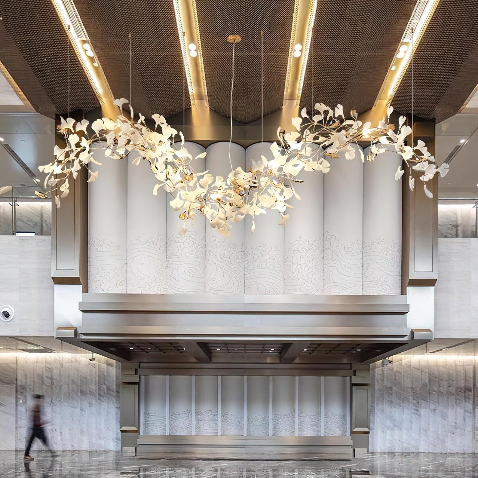 Olivia Keramik Gingko Kronleuchter Spitze fliegen-Letslighting
