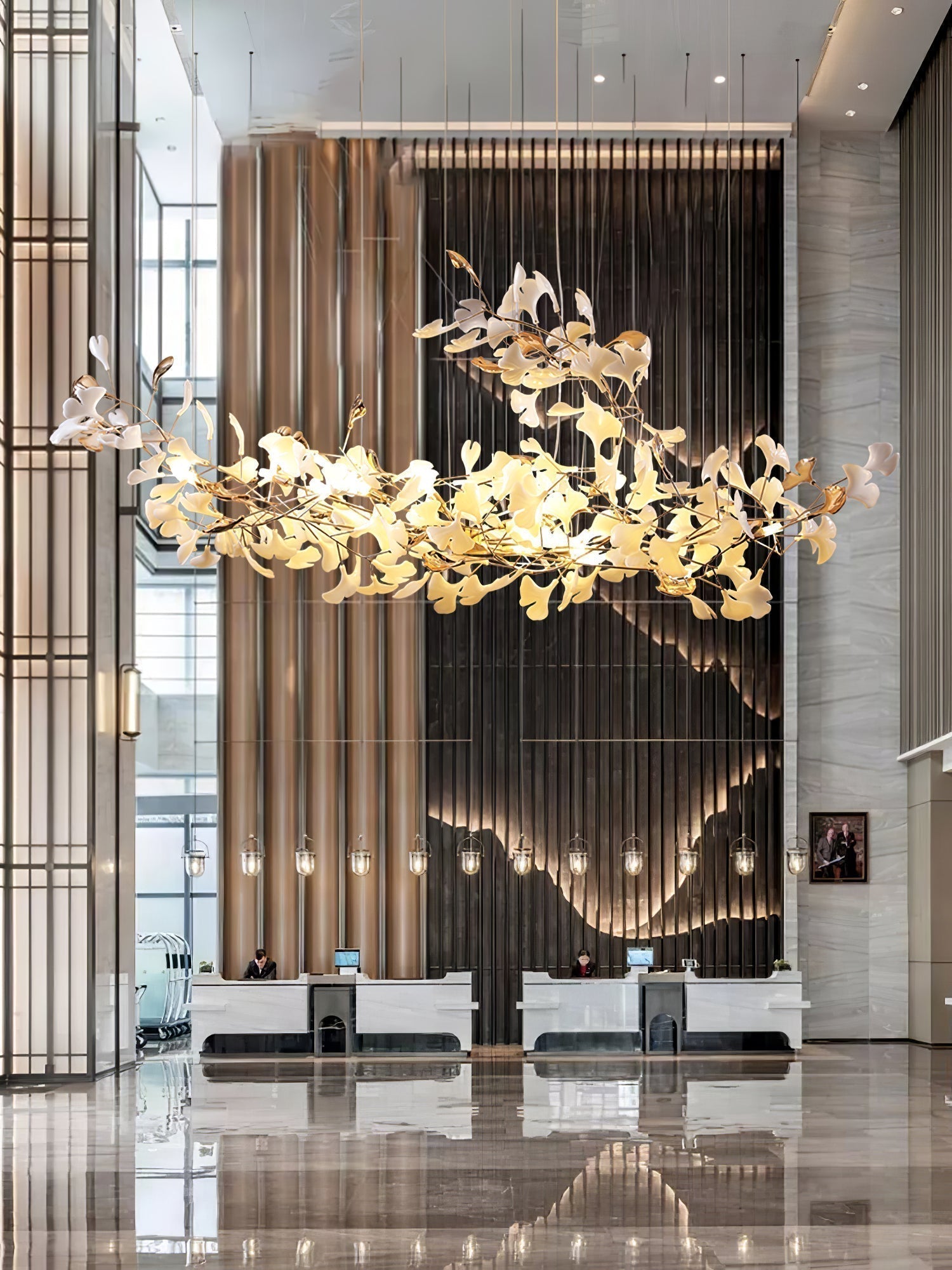 Unoryra Postmoderner Luxus-Kronleuchter aus Ginkgo-Wolkenkeramik-Letslighting