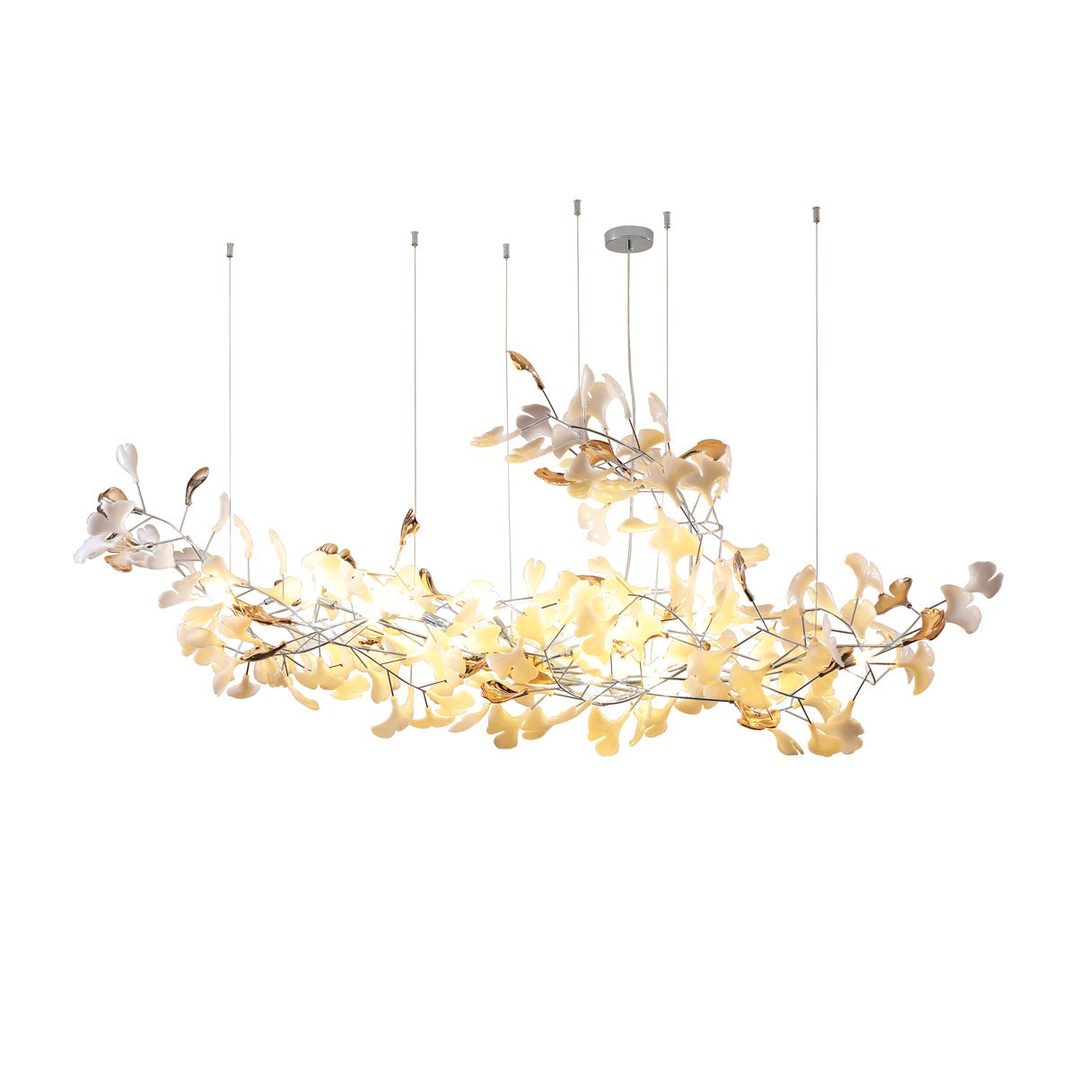 Unoryra Postmoderner Luxus-Kronleuchter aus Ginkgo-Wolkenkeramik-Letslighting