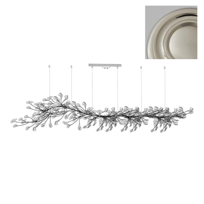 Chandelier Metal Frame Ceramic Gingko Leaf Shade White Gold Modern - Letslighting