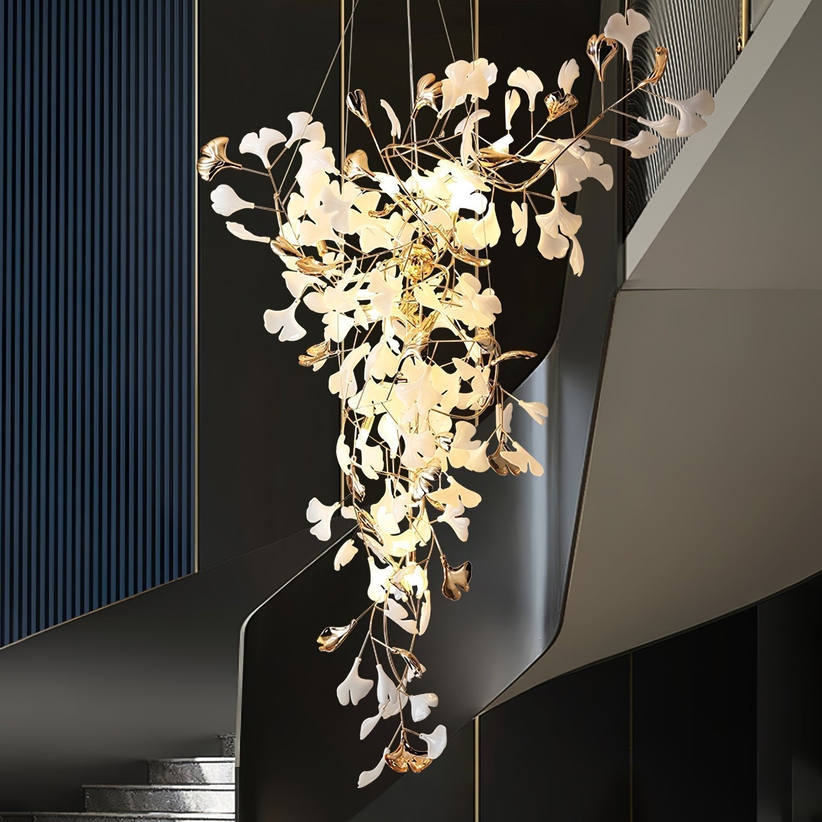 Olivia Keramik Gingko Kronleuchter Spitze fliegen-Letslighting