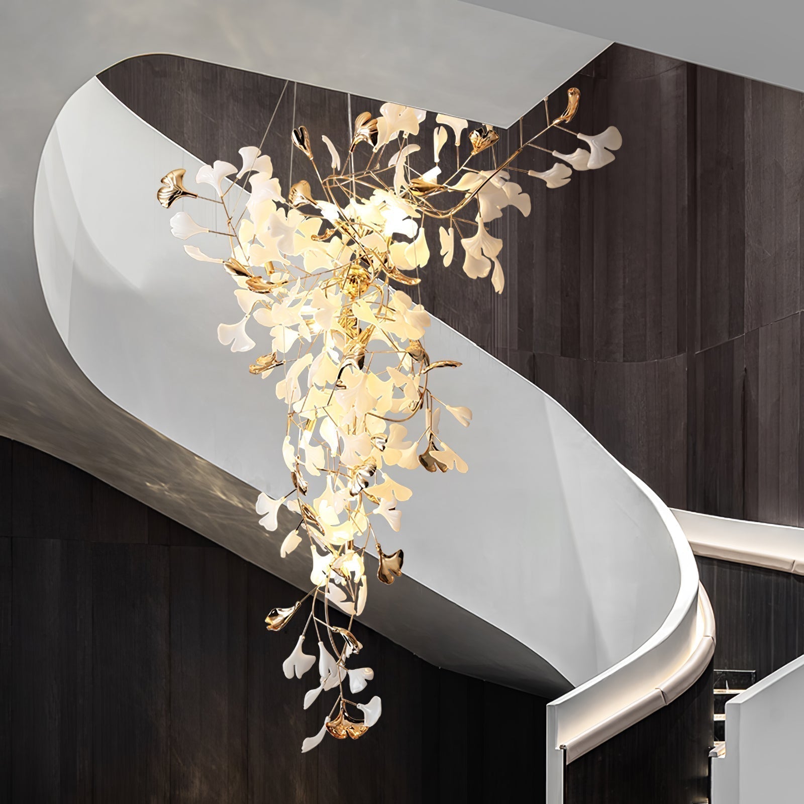 Olivia Keramik Gingko Kronleuchter Spitze fliegen-Letslighting