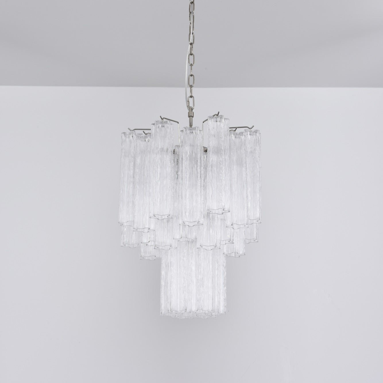 Aurora Chandelier Clear Murano Glass Tube Tiered Modern - Neutralighting