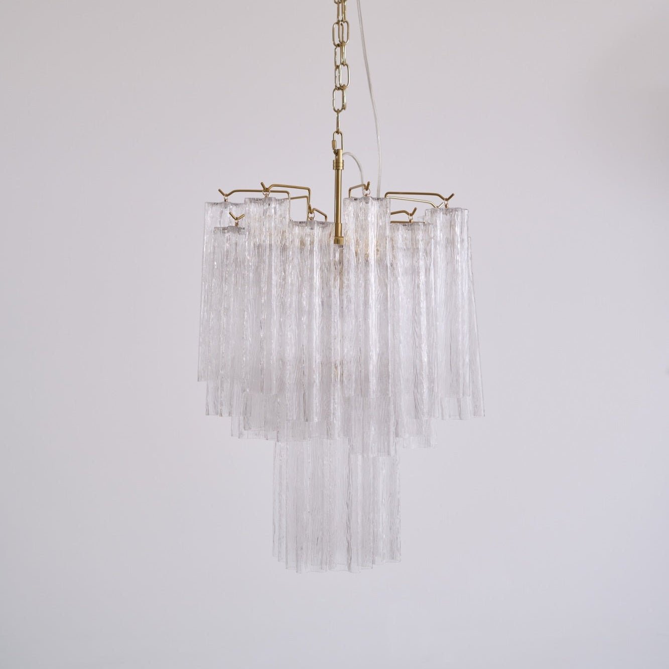 Aurora Chandelier Clear Murano Glass Tube Tiered Modern - Neutralighting