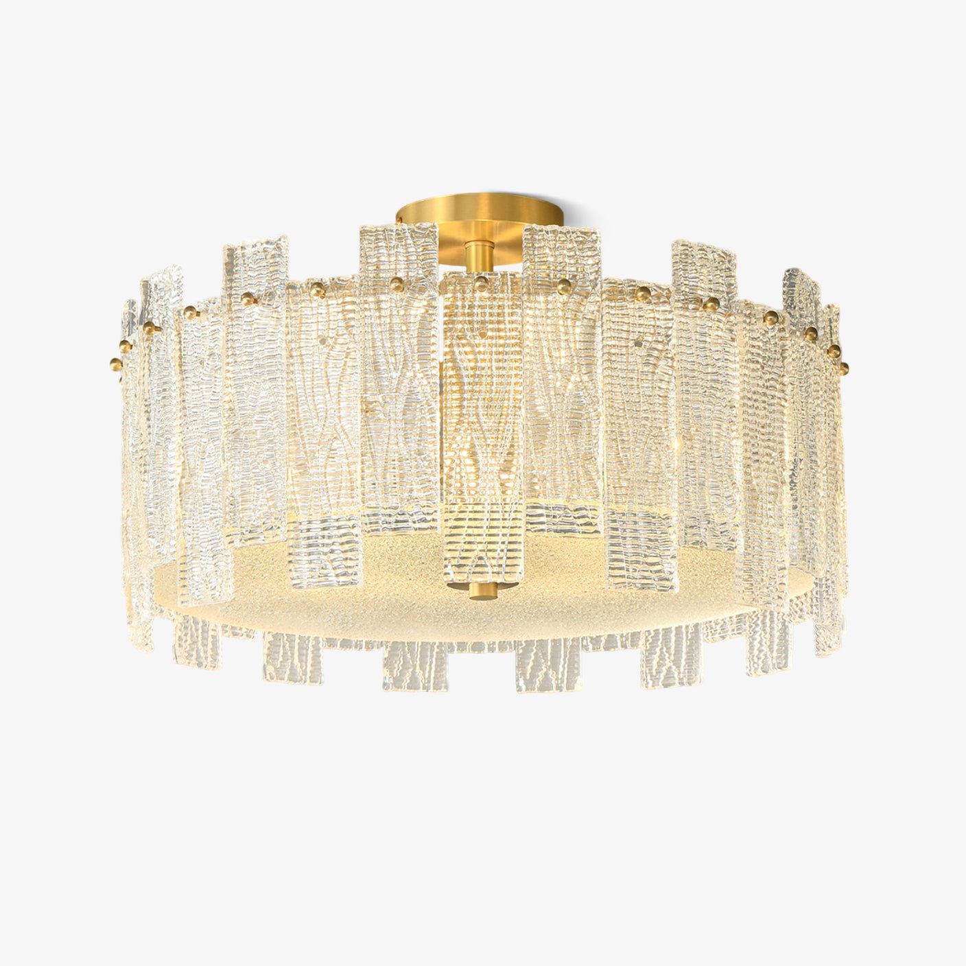 Symiror Postmoderne Luxus-Deckenleuchte aus Messing und Glas-Letslighting