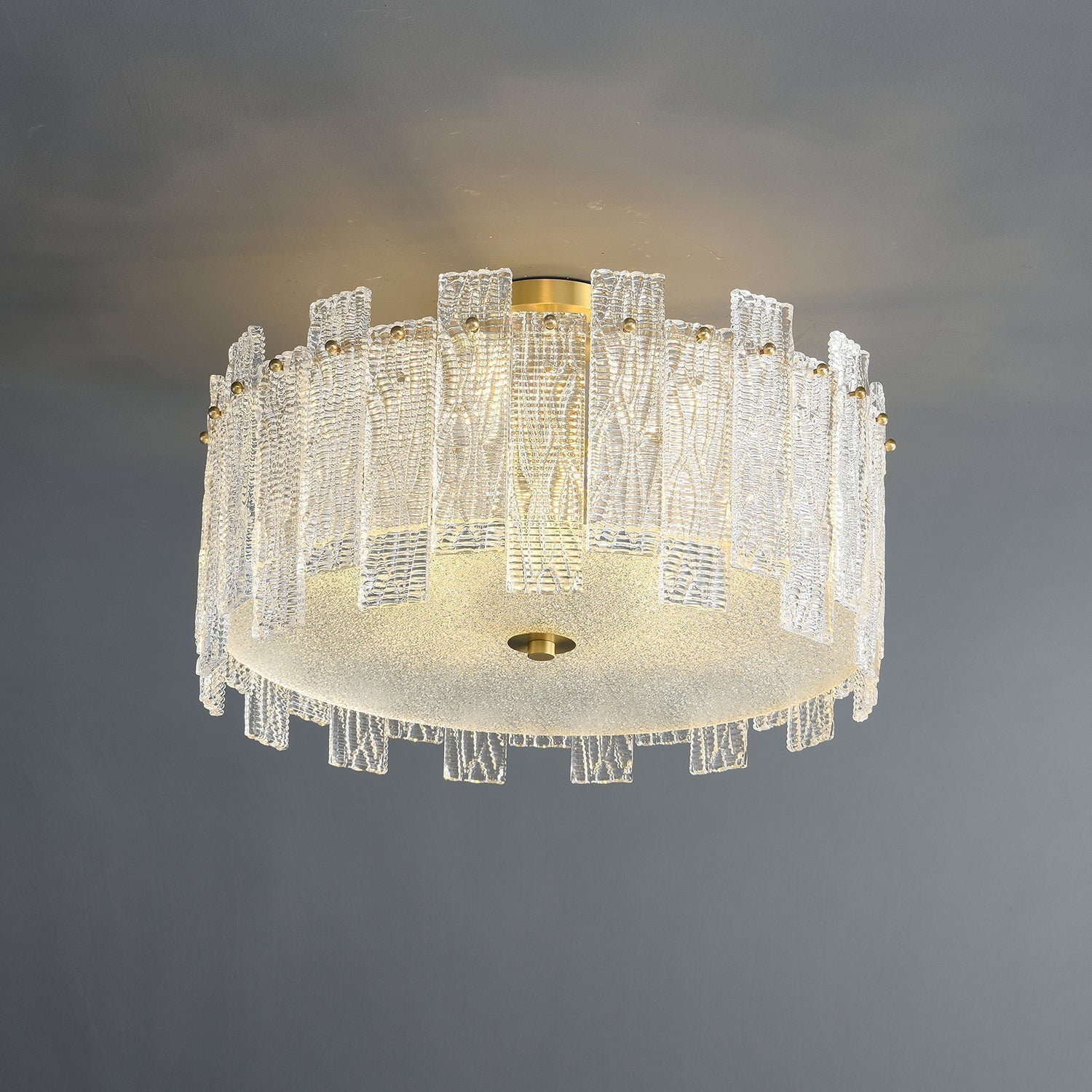 Symiror Postmoderne Luxus-Deckenleuchte aus Messing und Glas-Letslighting