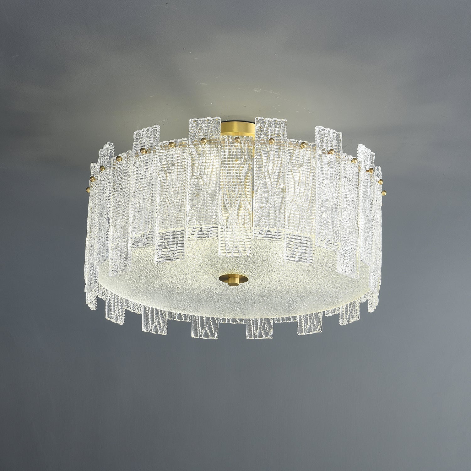 Symiror Postmoderne Luxus-Deckenleuchte aus Messing und Glas-Letslighting