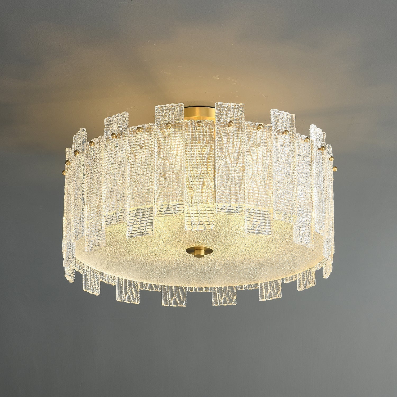 Symiror Postmoderne Luxus-Deckenleuchte aus Messing und Glas-Letslighting