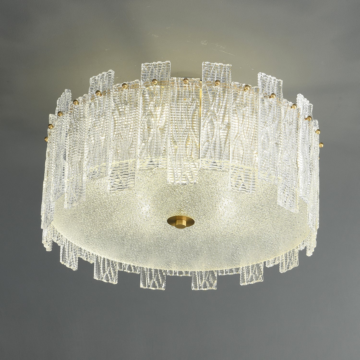 Symiror Postmoderne Luxus-Deckenleuchte aus Messing und Glas-Letslighting