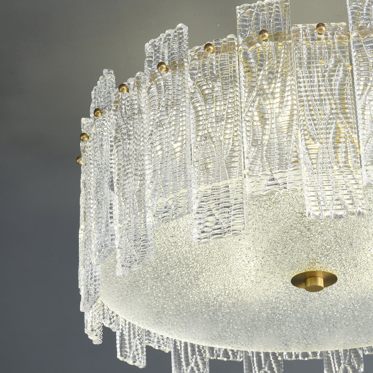 Symiror Postmoderne Luxus-Deckenleuchte aus Messing und Glas-Letslighting