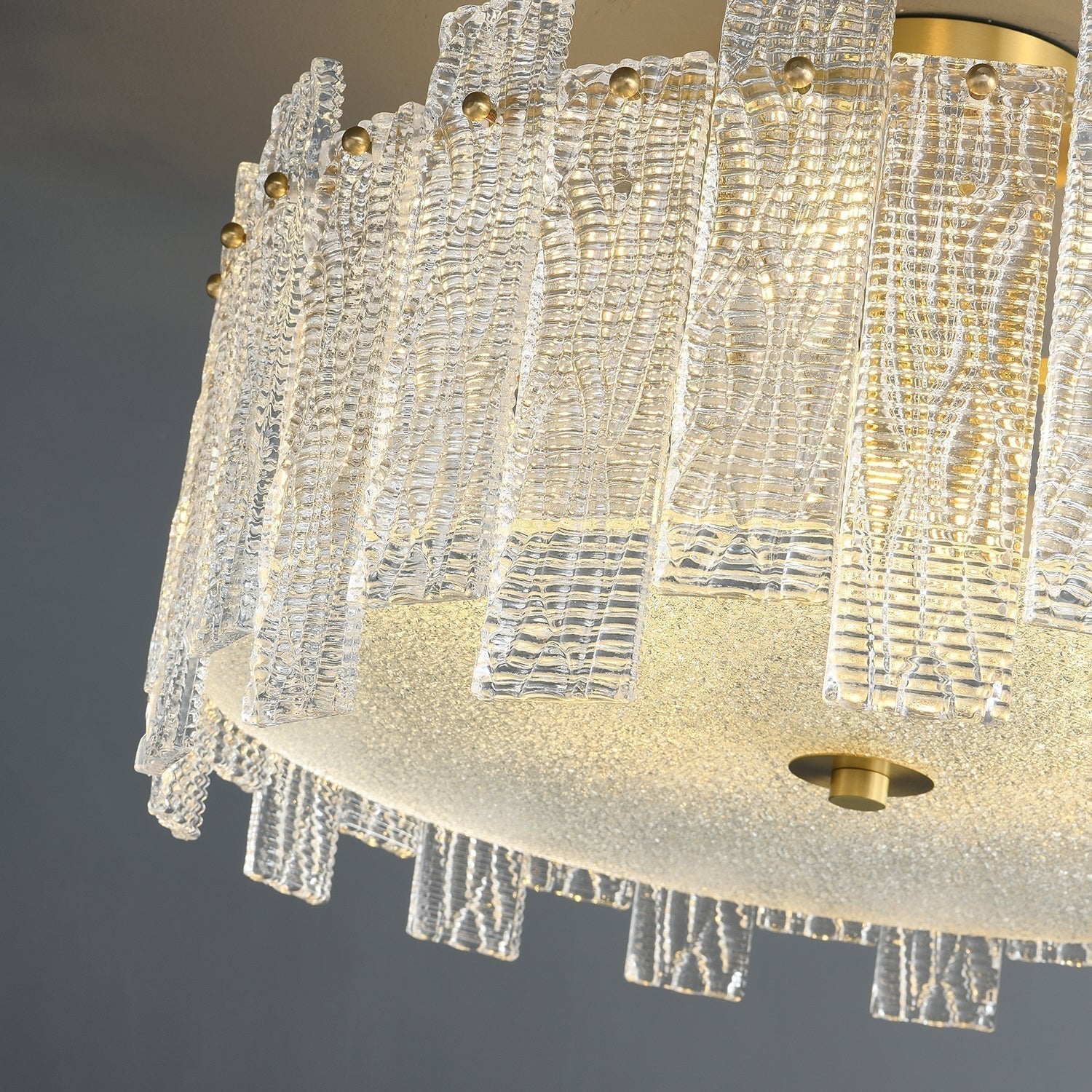 Symiror Postmoderne Luxus-Deckenleuchte aus Messing und Glas-Letslighting